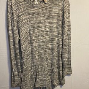 LOFT Heathered Gray Long Sleeve Top